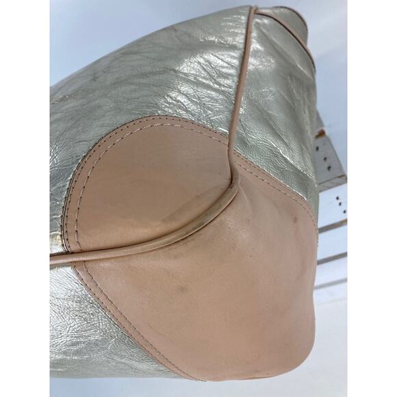 COACH METRO 26141E METALLIC GOLD LEATHER XL TOTE WEEKEND BAG - Picture 8 of 16